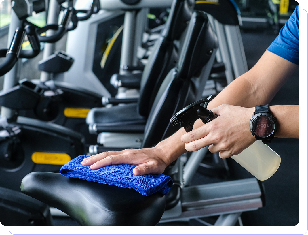 Sanitizing gym equipment for hygiene